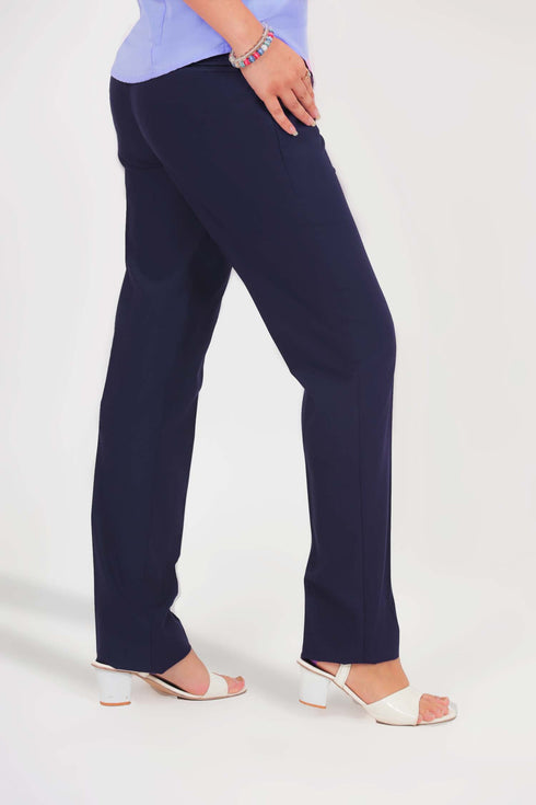 Veshbhoshaa Bluebird Women'S Navy Blue Casual Formal Trousers